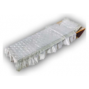Ритуальный комплект в гроб Собор, серебро (покрывало+подушка)